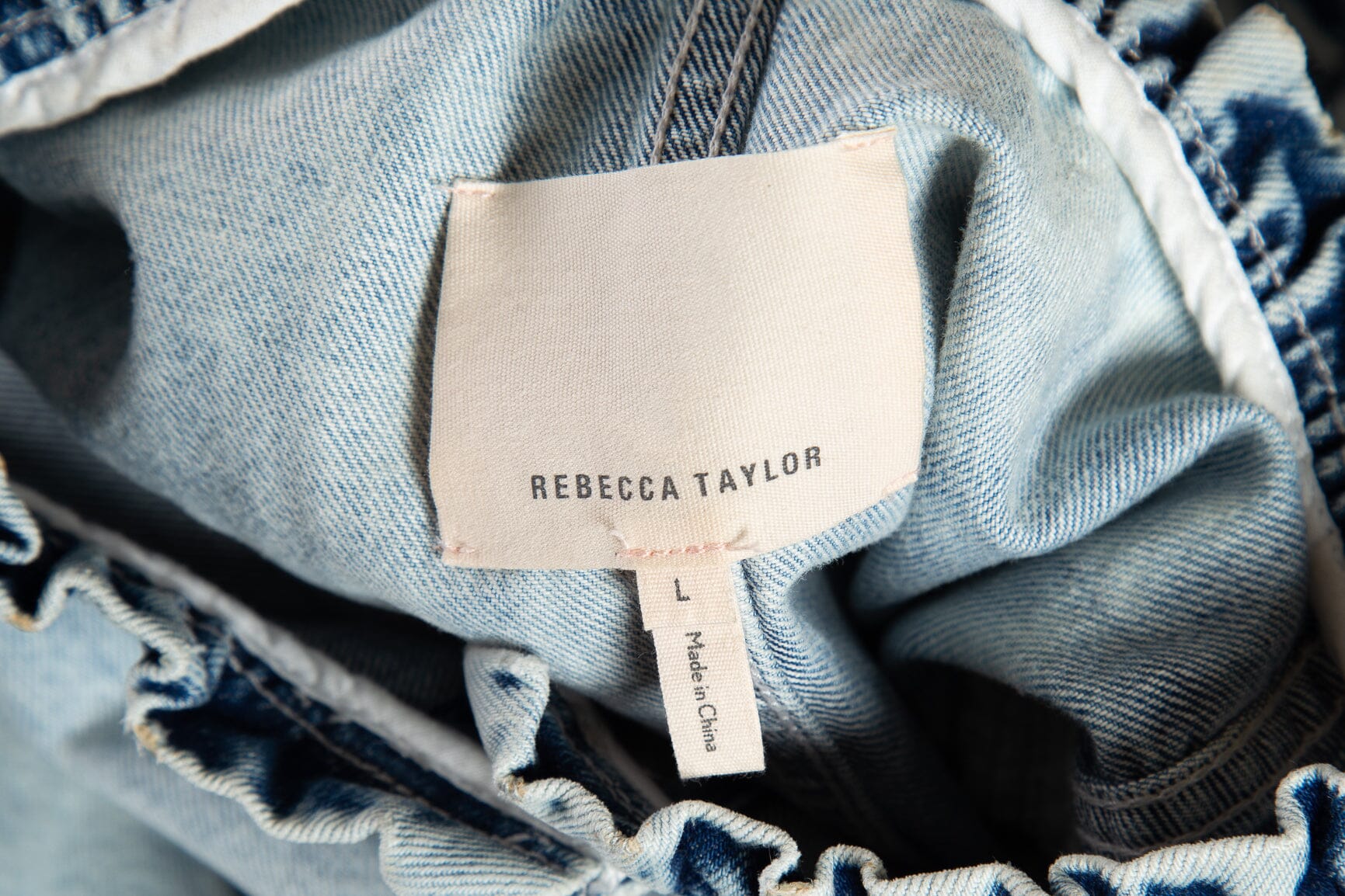 Rebecca Taylor Light Denim Peplum Jacket SZ L - Image 4