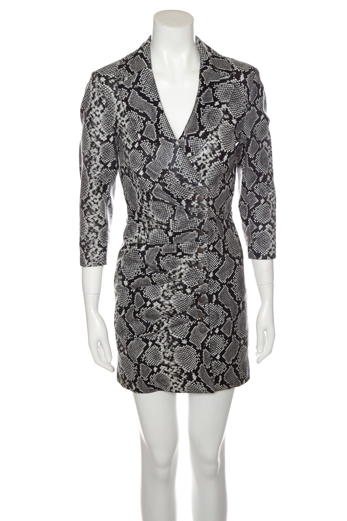 Retrofete Grey Python Print Mini Dress SZ XS