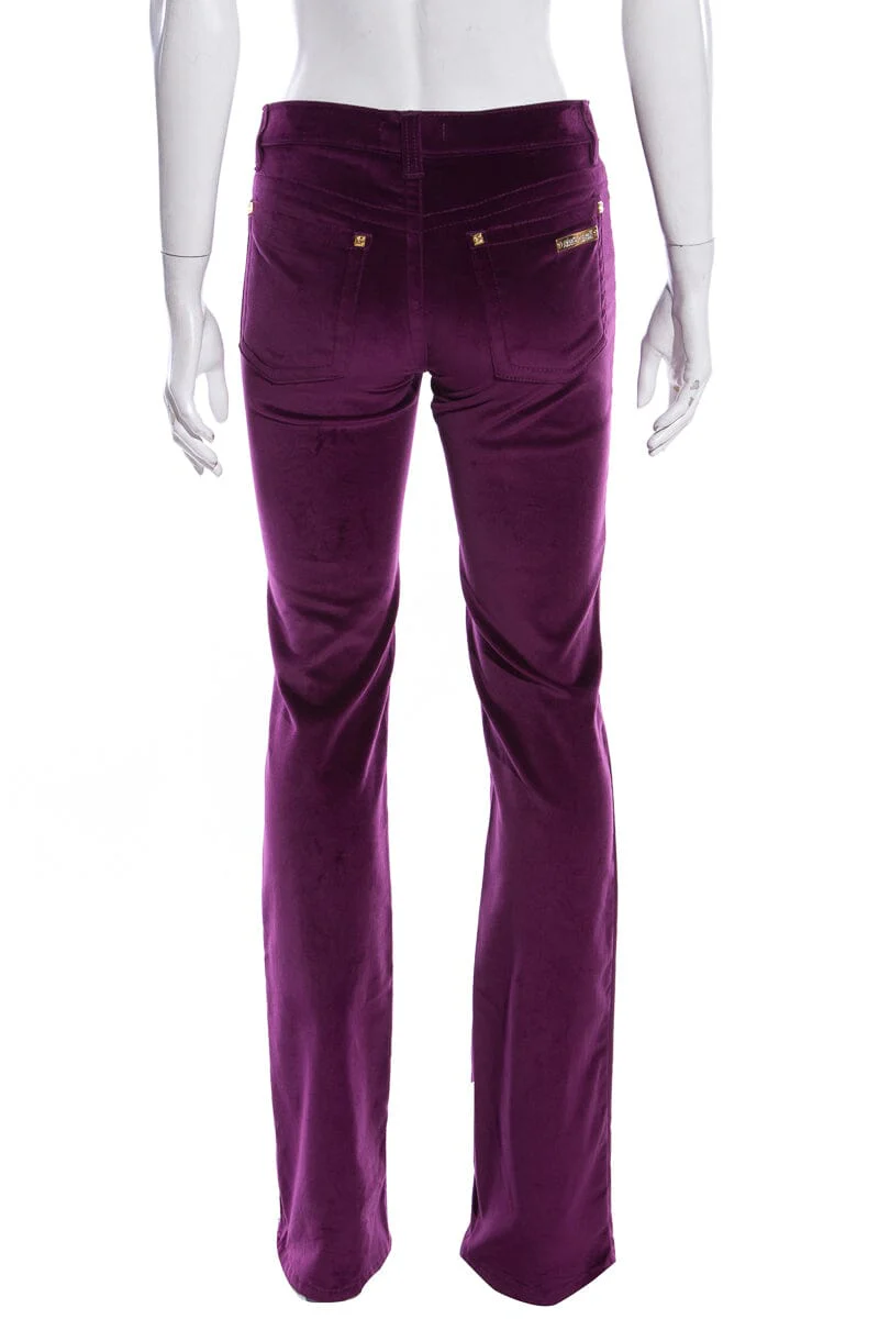 Roberto Cavalli Eggplant Velvet Pants SZ 40 NWT - Image 3