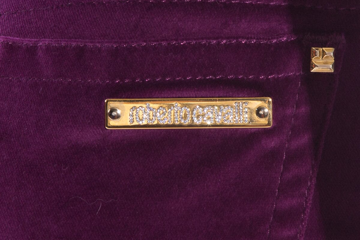 Roberto Cavalli Eggplant Velvet Pants SZ 40 NWT - Image 4