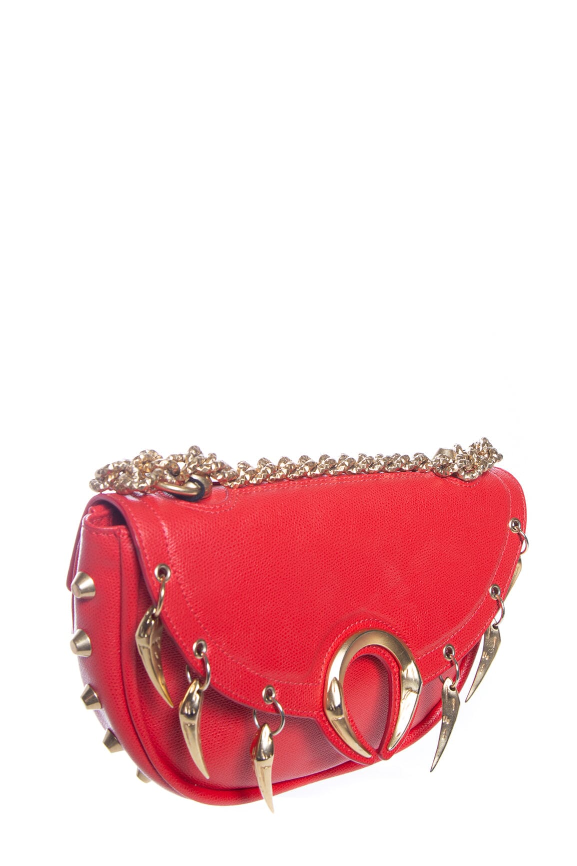 Roberto Cavalli Red Leather Tiger Tooth Handbag - Image 2