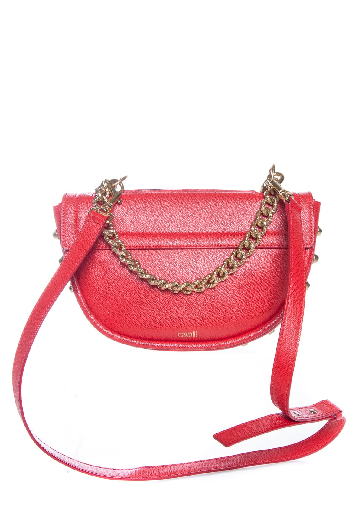 Roberto Cavalli Red Leather Tiger Tooth Handbag - Image 3