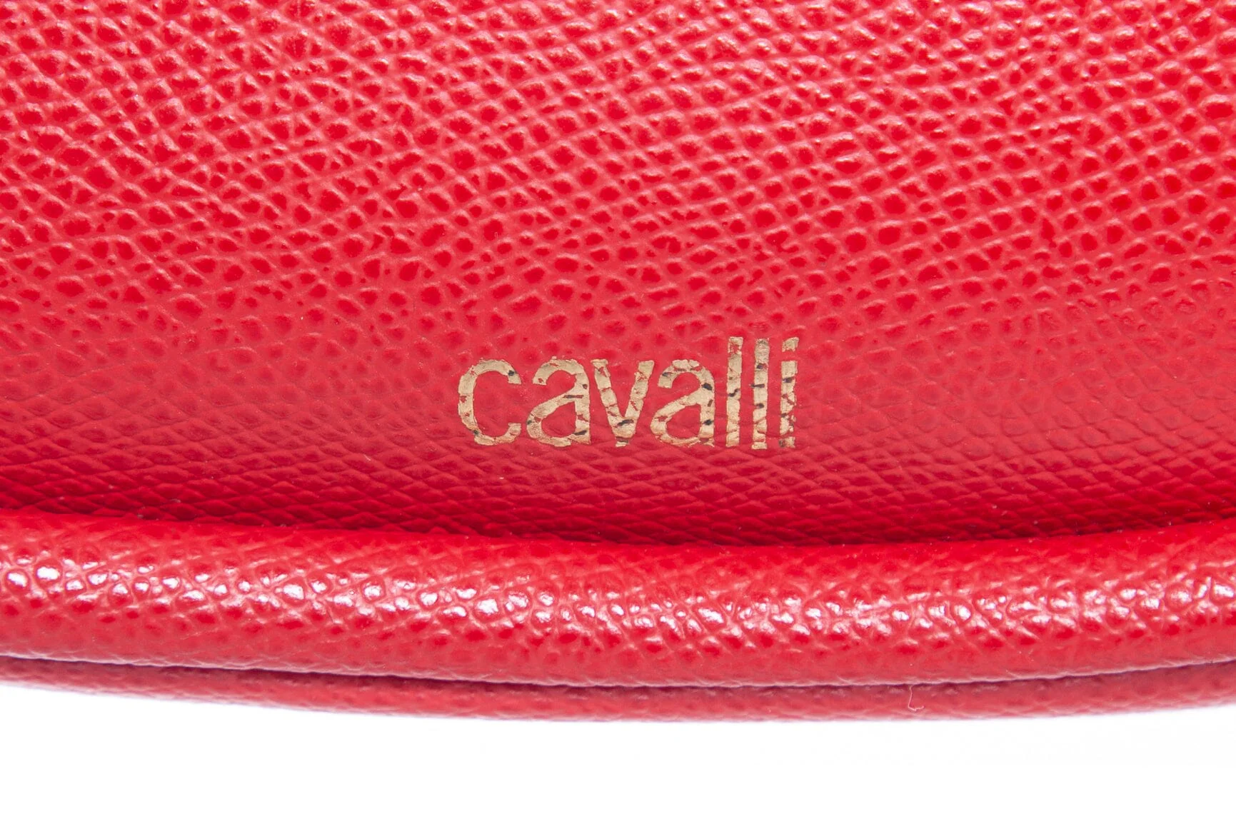 Roberto Cavalli Red Leather Tiger Tooth Handbag - Image 4