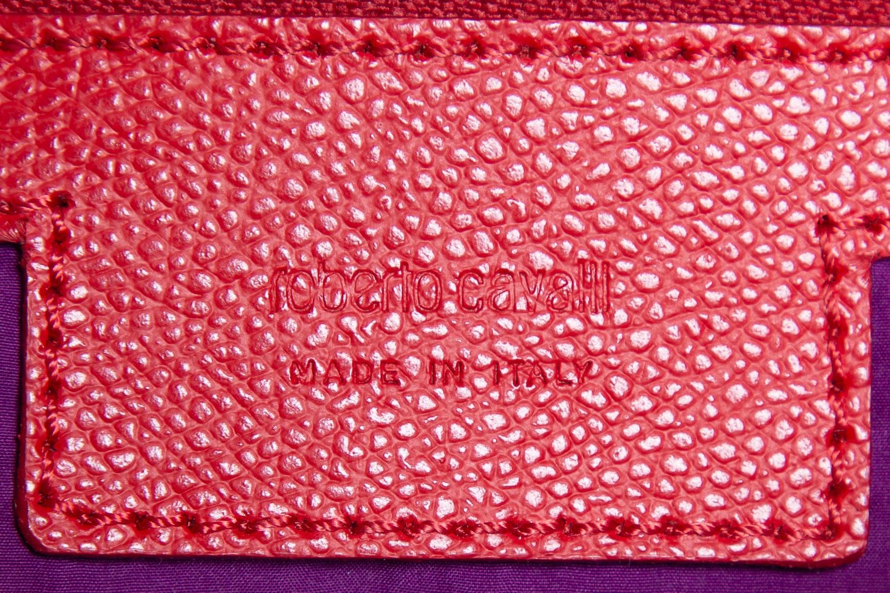 Roberto Cavalli Red Leather Tiger Tooth Handbag - Image 6