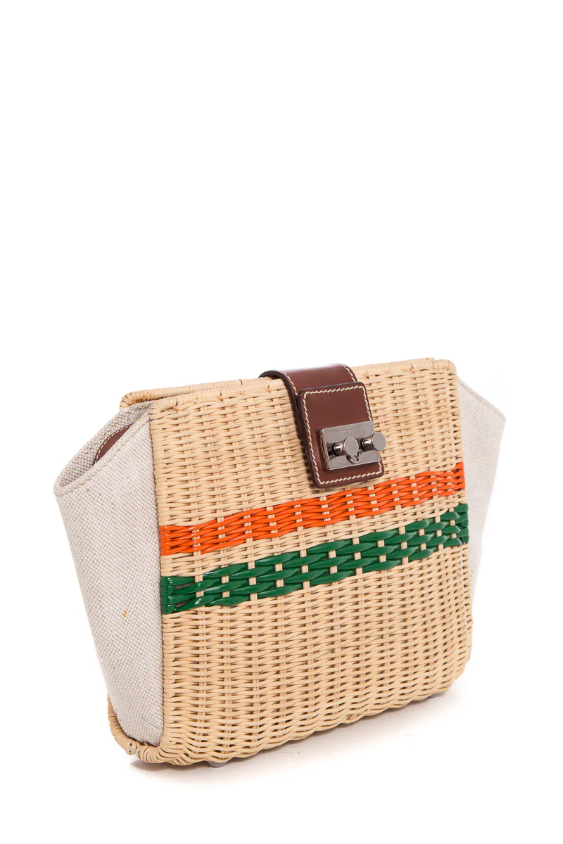 Rodo Wicker & Leather Handle Bag - Image 3