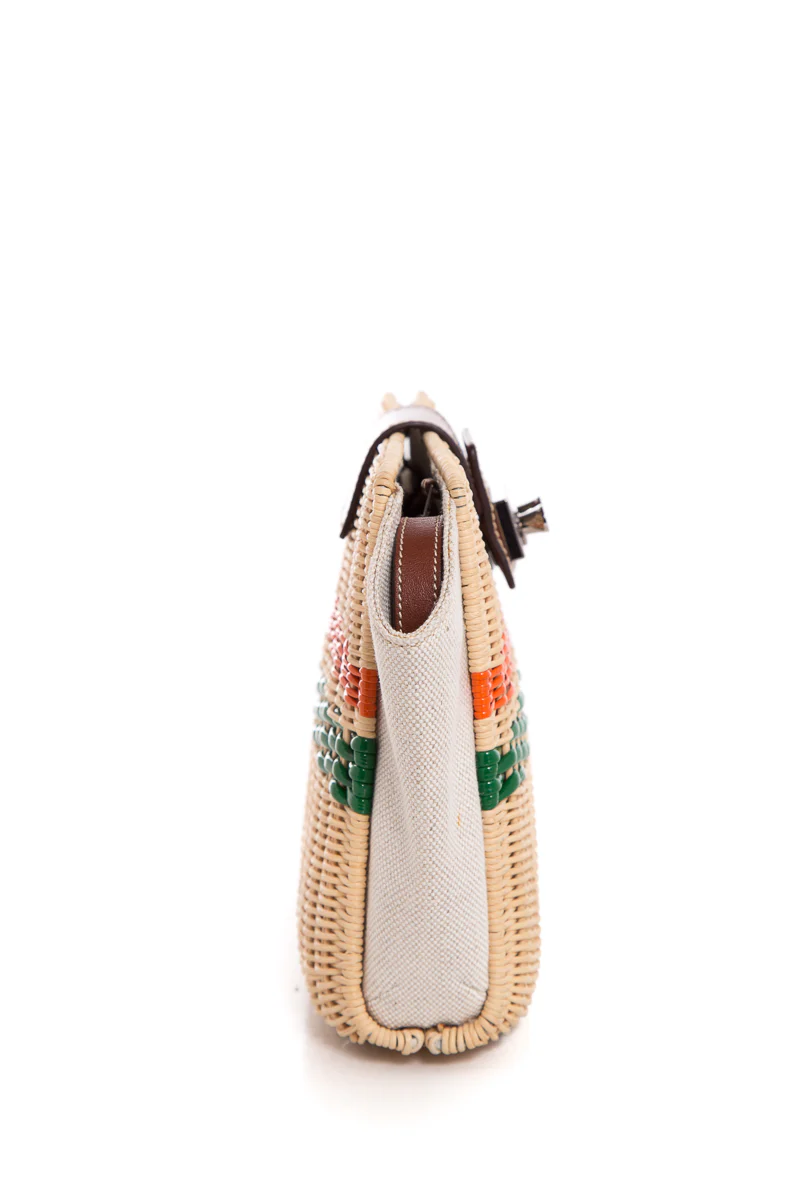 Rodo Wicker & Leather Handle Bag - Image 4