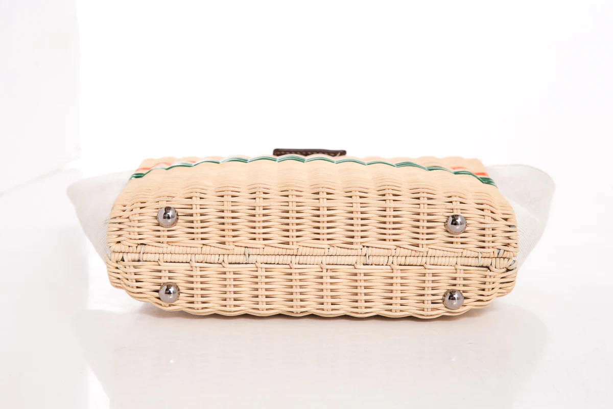 Rodo Wicker & Leather Handle Bag - Image 6