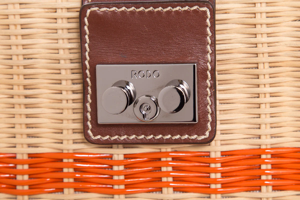 Rodo Wicker & Leather Handle Bag - Image 7