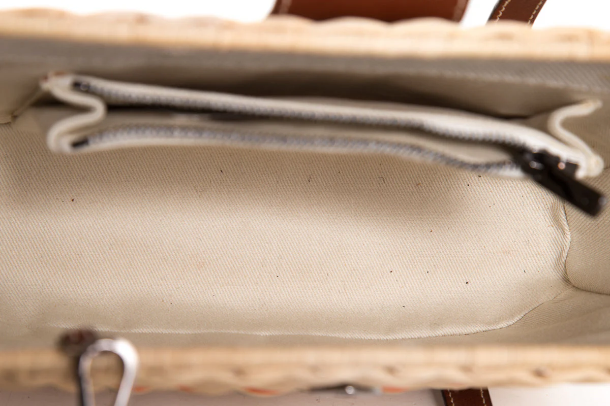 Rodo Wicker & Leather Handle Bag - Image 8