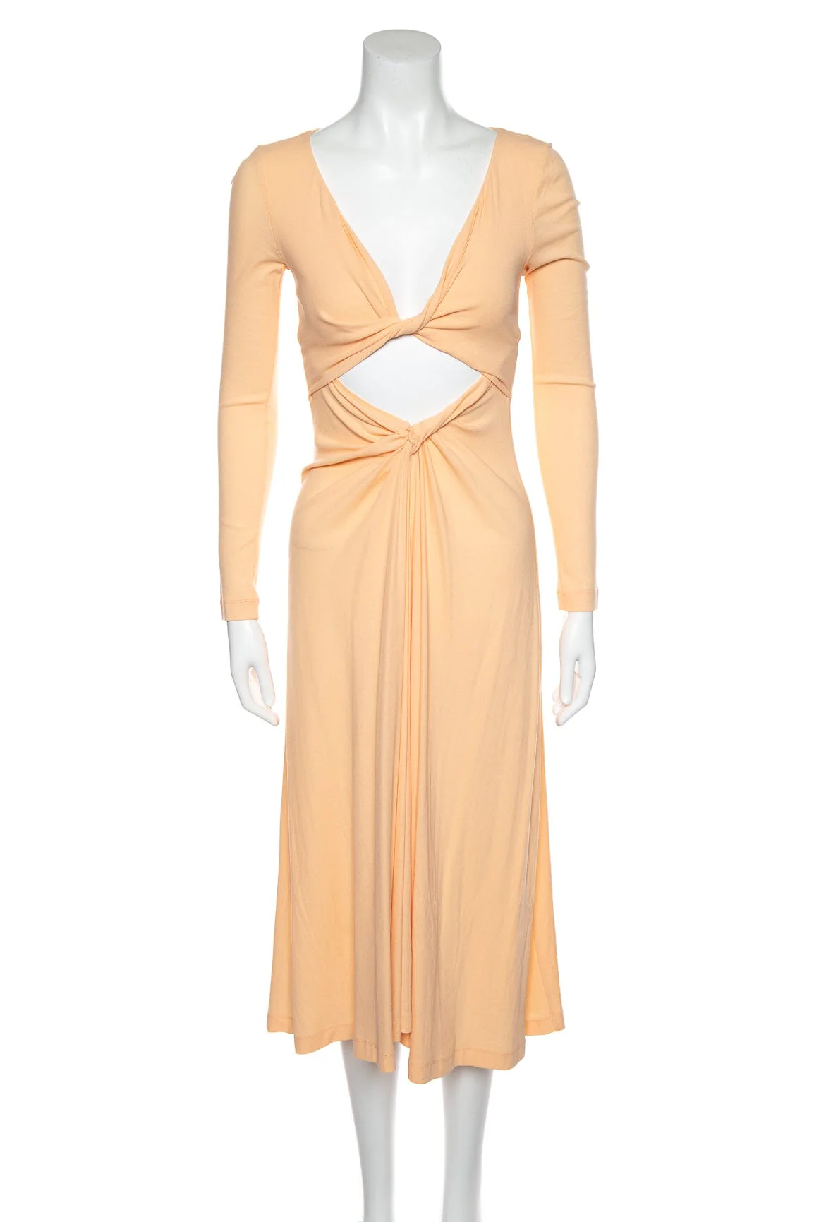 Rosetta Getty Peach Long Sleeve Maxi Dress SZ S