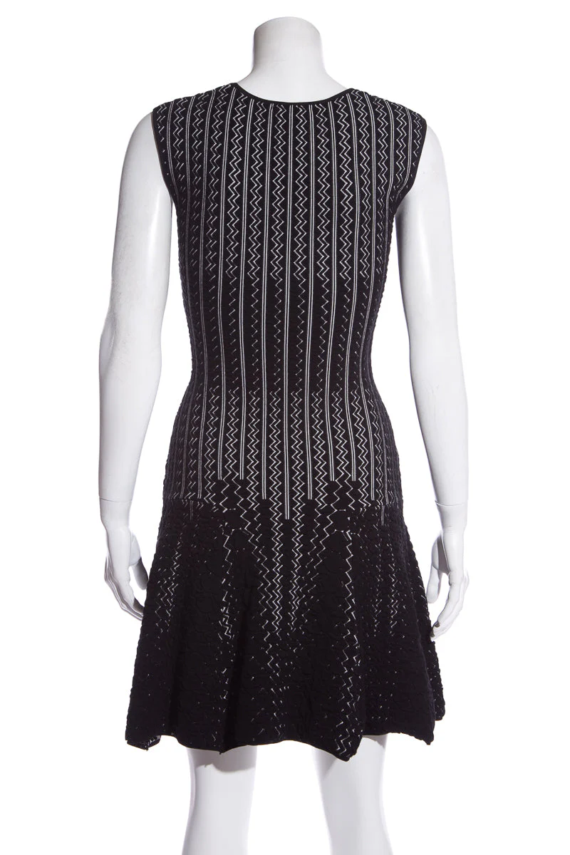 RVN Black & White Sleeveless A-Line Dress SZ S - Image 3
