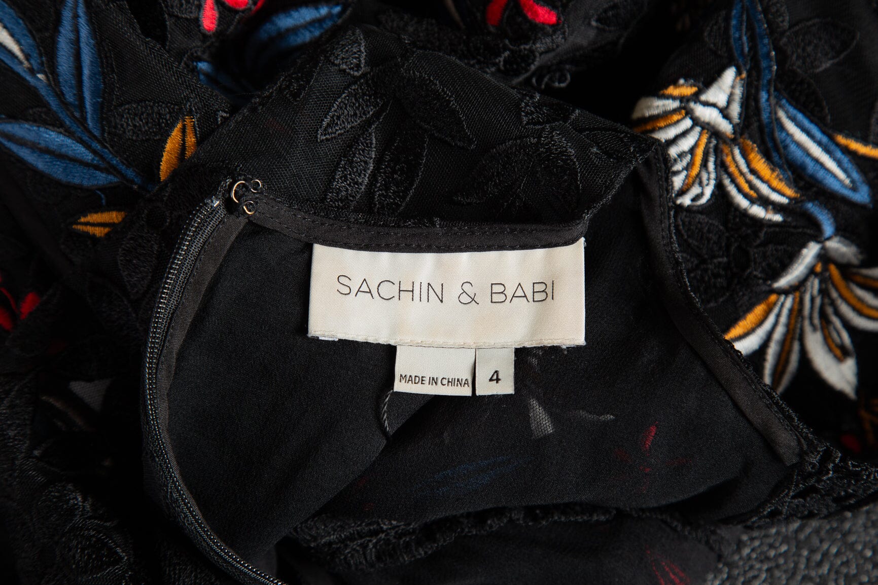 Sachin & Babi Floral Lace Black Dress SZ 4 - Image 4