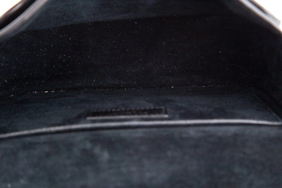 Saint Laurent Amalia Black & Silver Studded Shiny Calfskin Handbag - Image 7