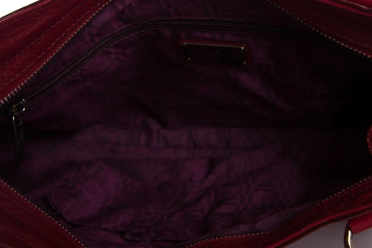 Salvatore Ferragamo Red Grained Leather Handle Bag - Image 10