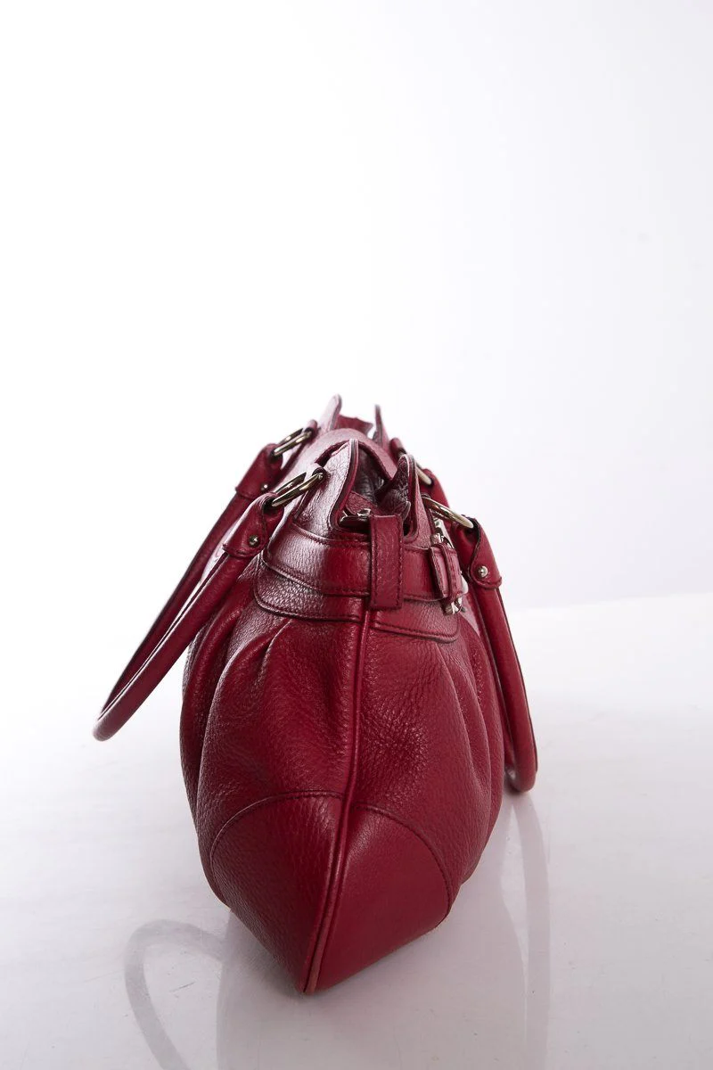 Salvatore Ferragamo Red Grained Leather Handle Bag - Image 3