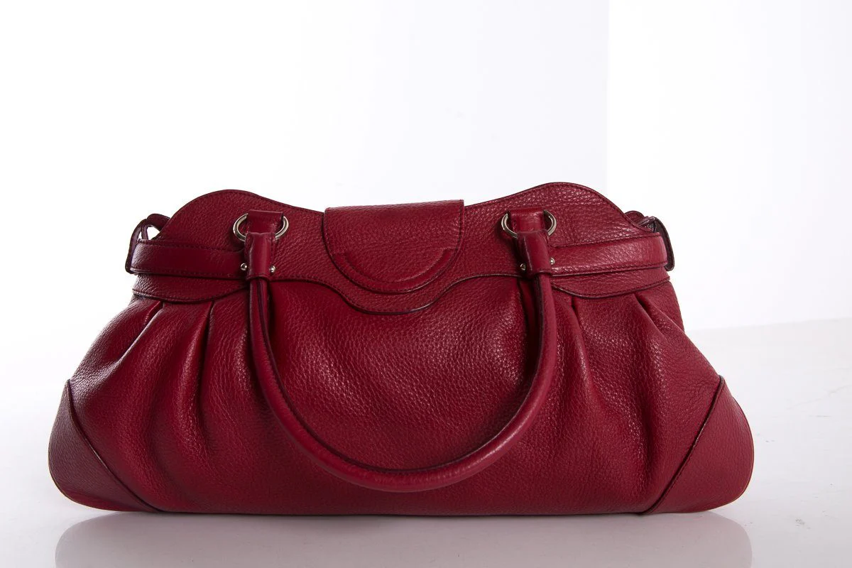 Salvatore Ferragamo Red Grained Leather Handle Bag - Image 4