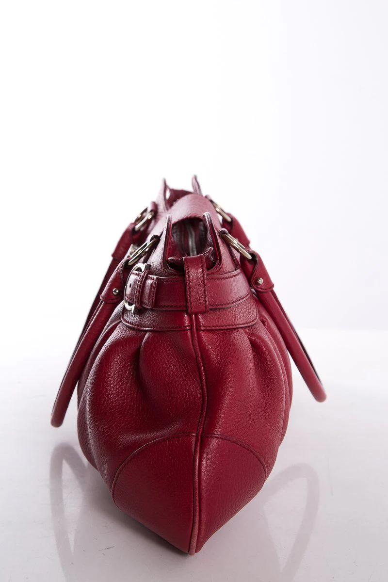 Salvatore Ferragamo Red Grained Leather Handle Bag - Image 5