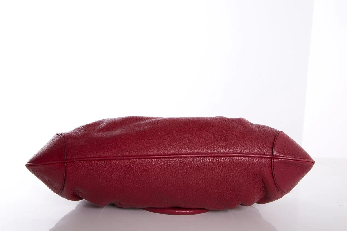 Salvatore Ferragamo Red Grained Leather Handle Bag - Image 7