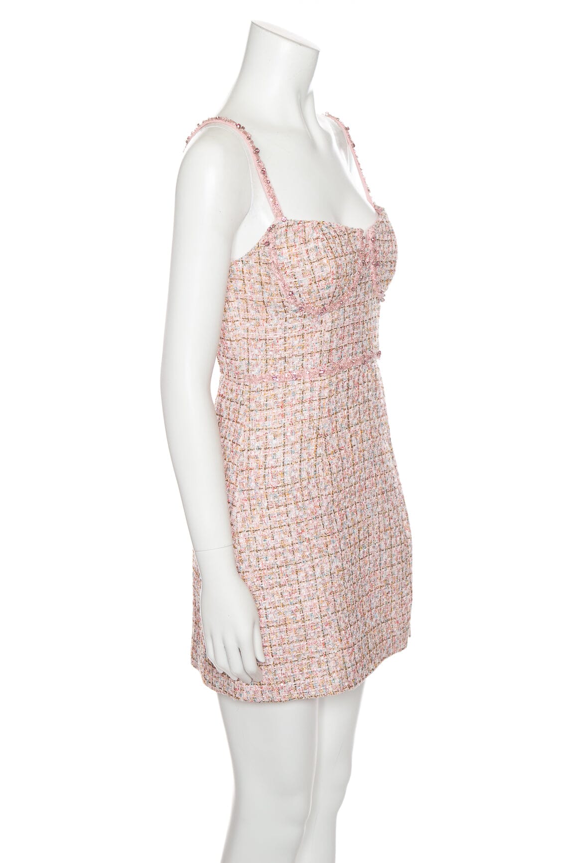 Self Portrait Pink Tweed Mini Dress SZ 4 - Image 2