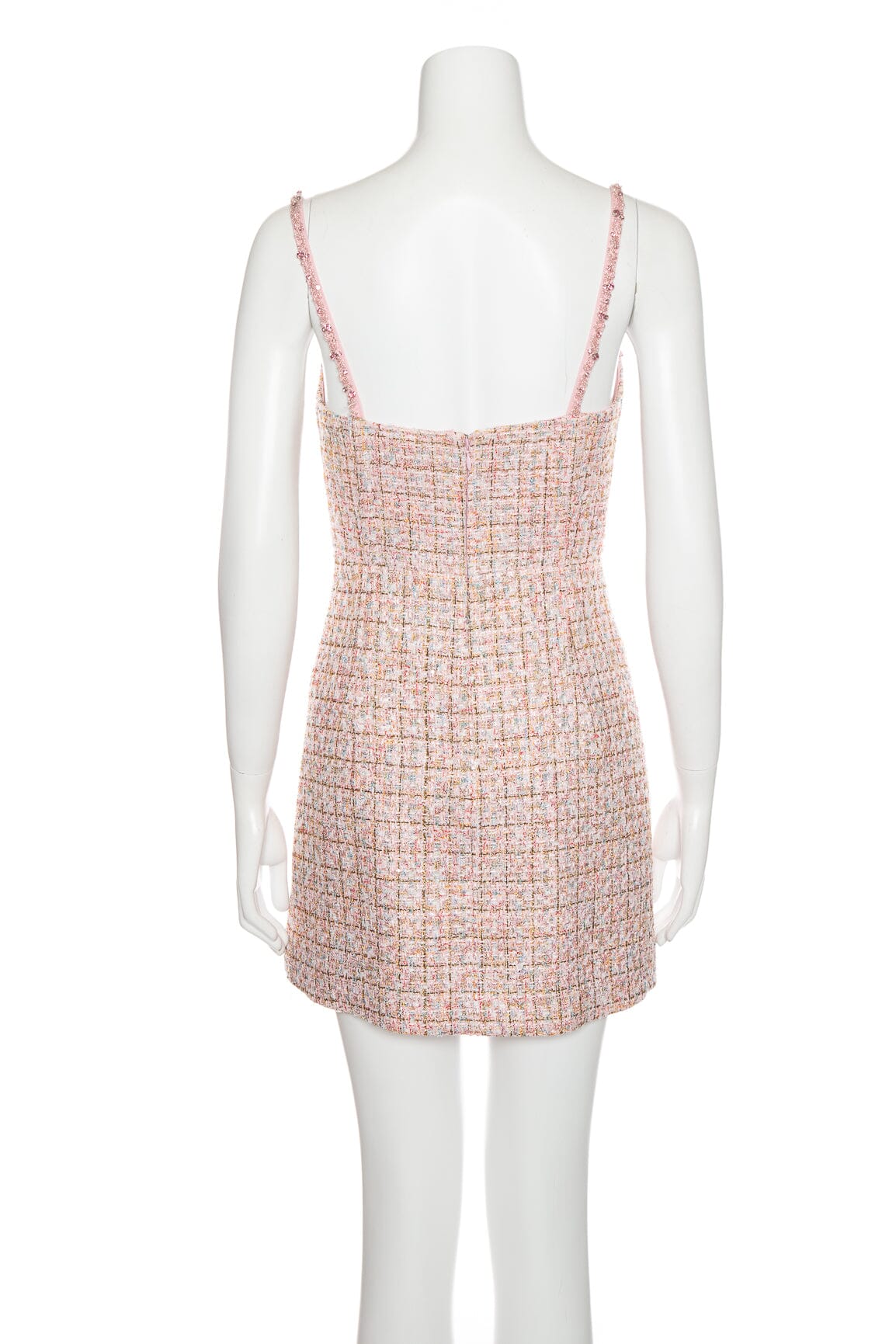 Self Portrait Pink Tweed Mini Dress SZ 4 - Image 3