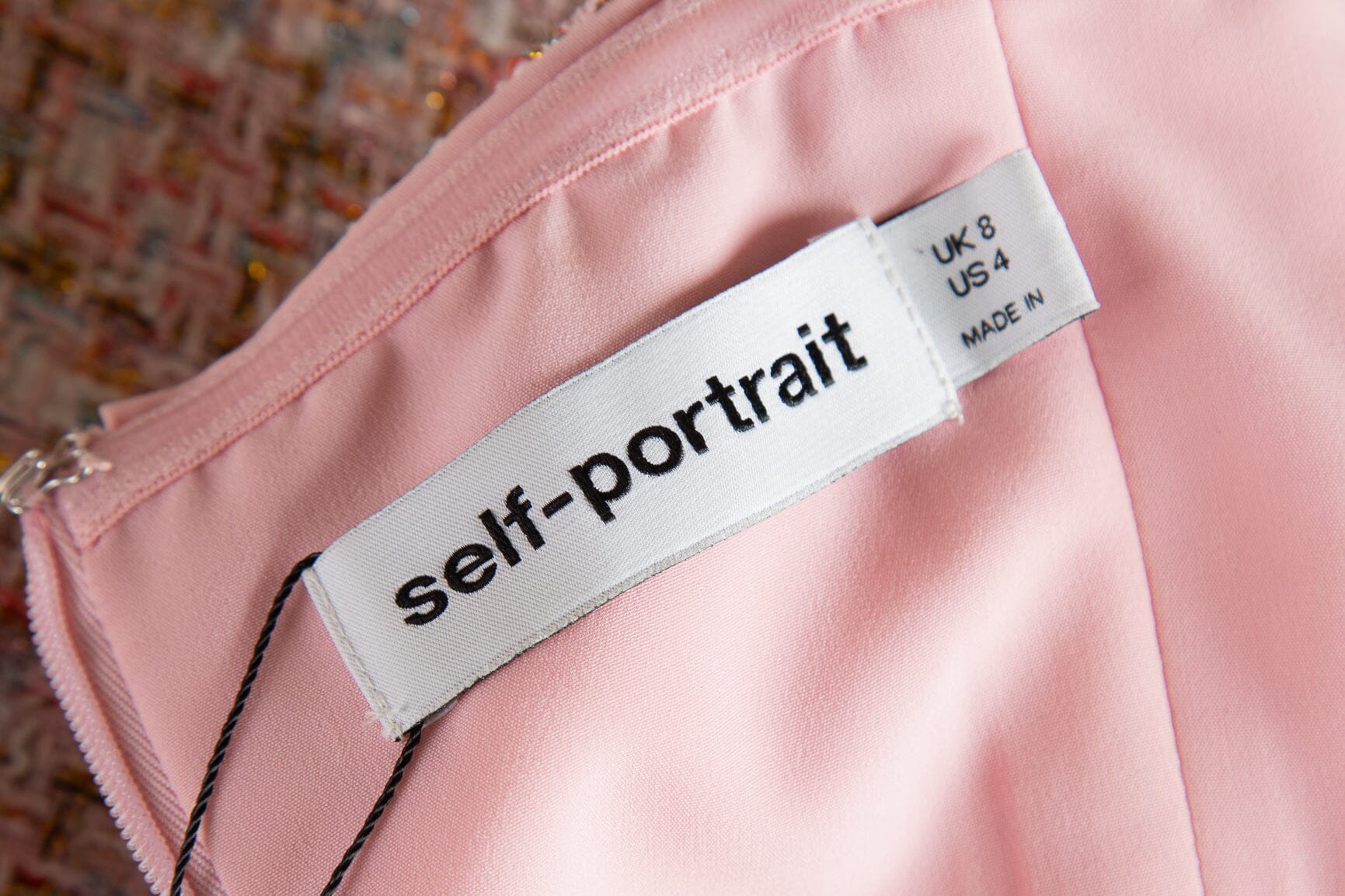 Self Portrait Pink Tweed Mini Dress SZ 4 - Image 4