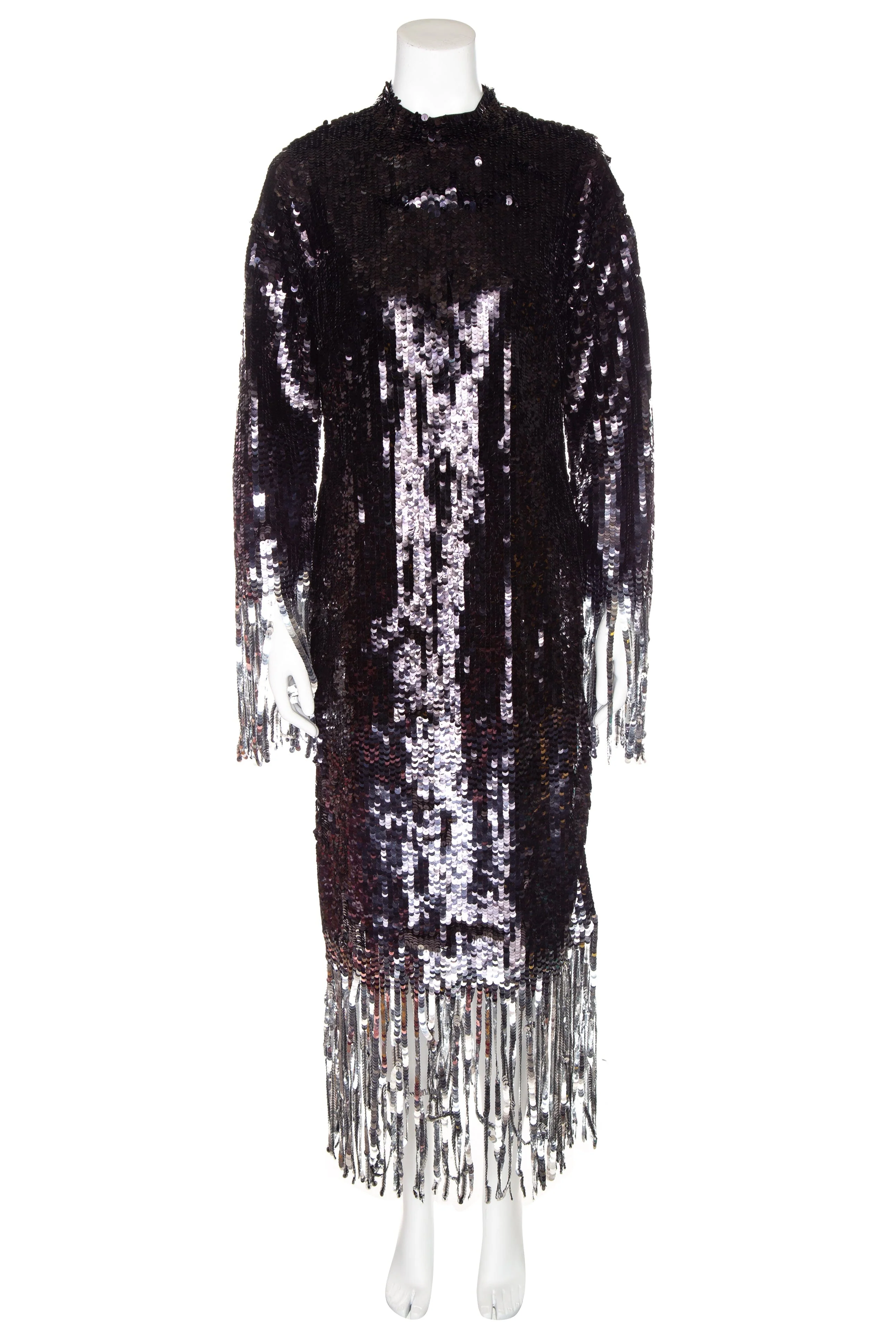 Simkhai Black & Silver Ombre Sequins Dress SZ 4 NWT