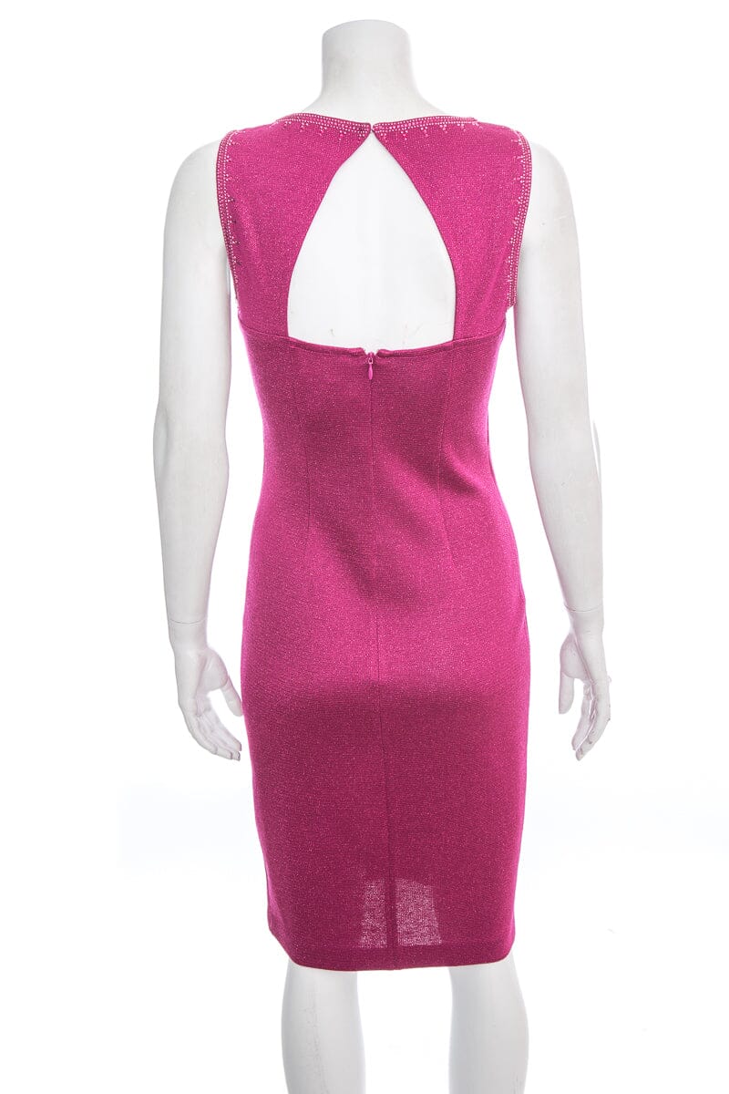 St. John Fuchsia Shimmer Sleeveless Dress SZ 2 - Image 3