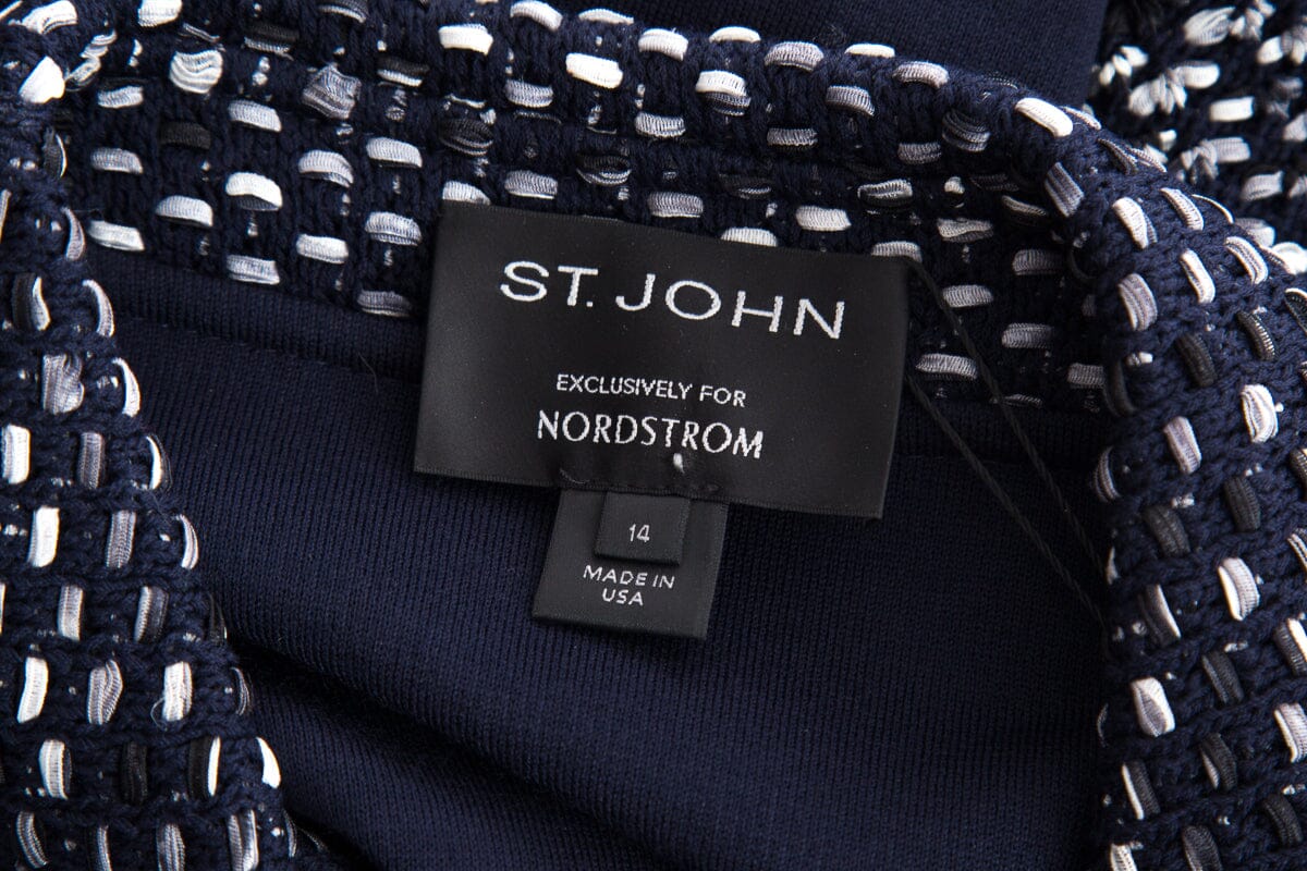 St John Navy Knit Jacket SZ 14 - Image 4