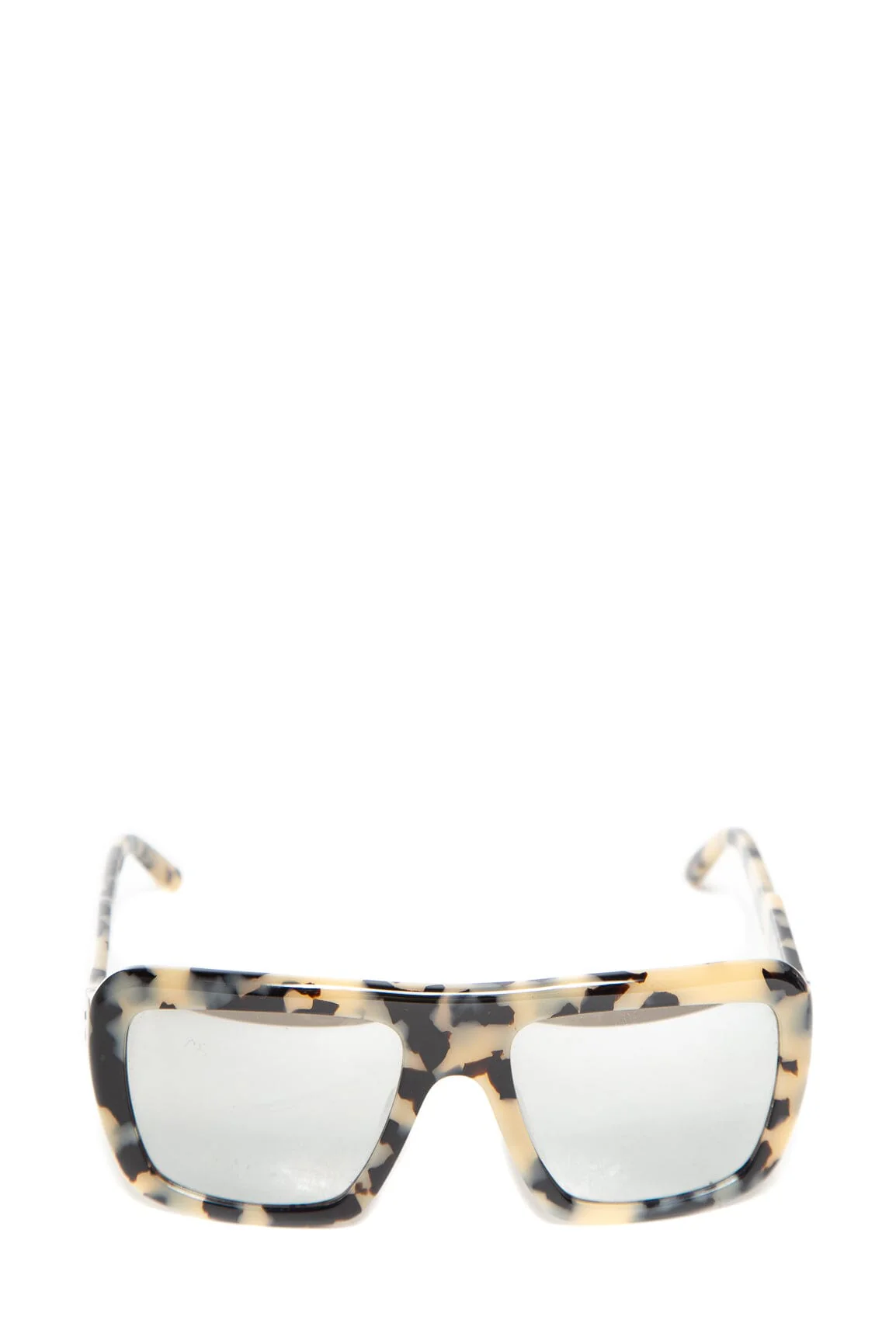 Stella McCartney Black and Beige Pattern Square Oversize Frame Sunglasses - Image 2