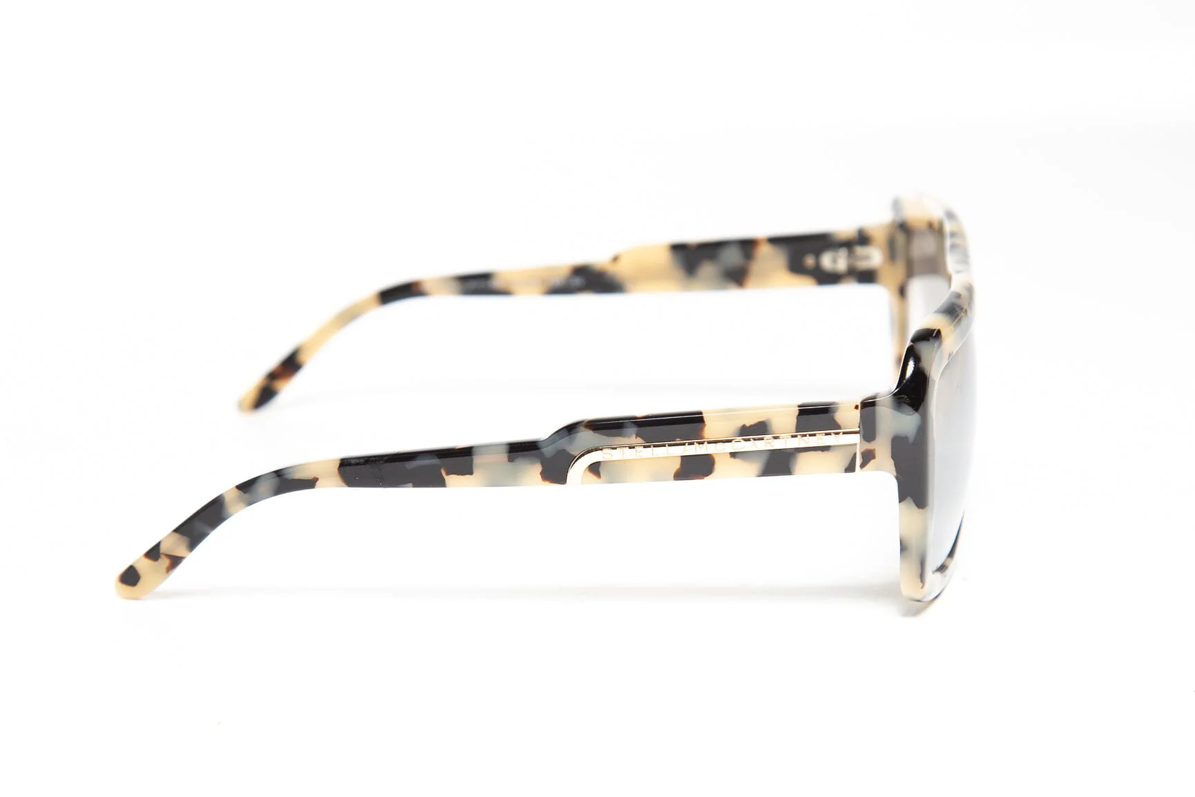 Stella McCartney Black and Beige Pattern Square Oversize Frame Sunglasses - Image 3
