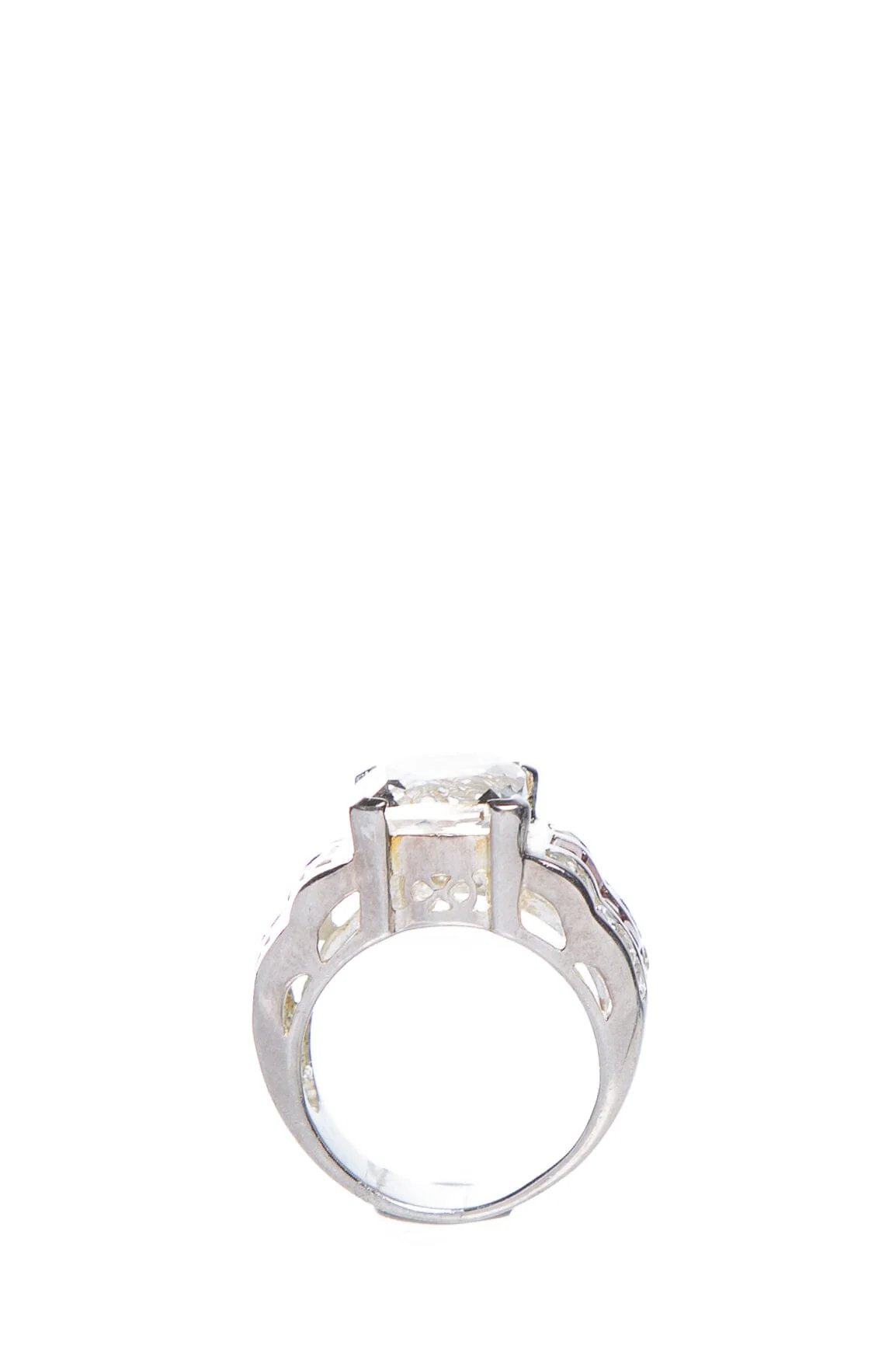 Sterling Silver and Clear Center Stone Ring SZ 6 - Image 3