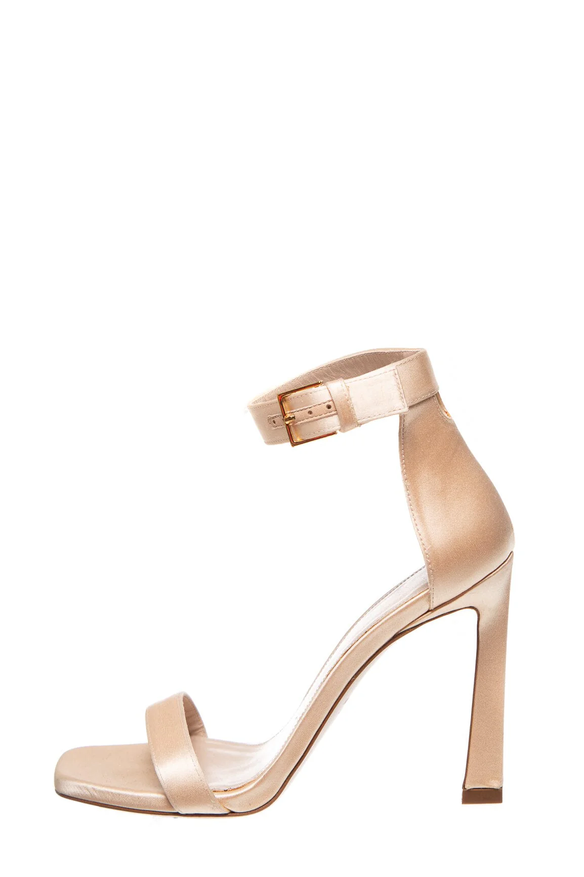 Stuart Weitzman Square Toe Satin Blush Heels SZ 6
