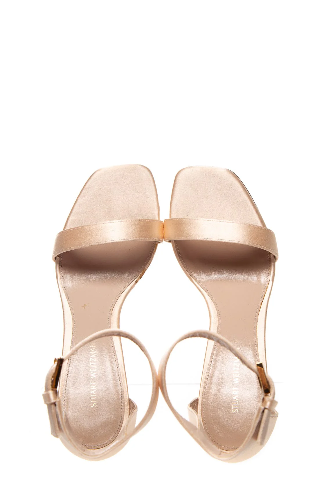 Stuart Weitzman Square Toe Satin Blush Heels SZ 6 - Image 2