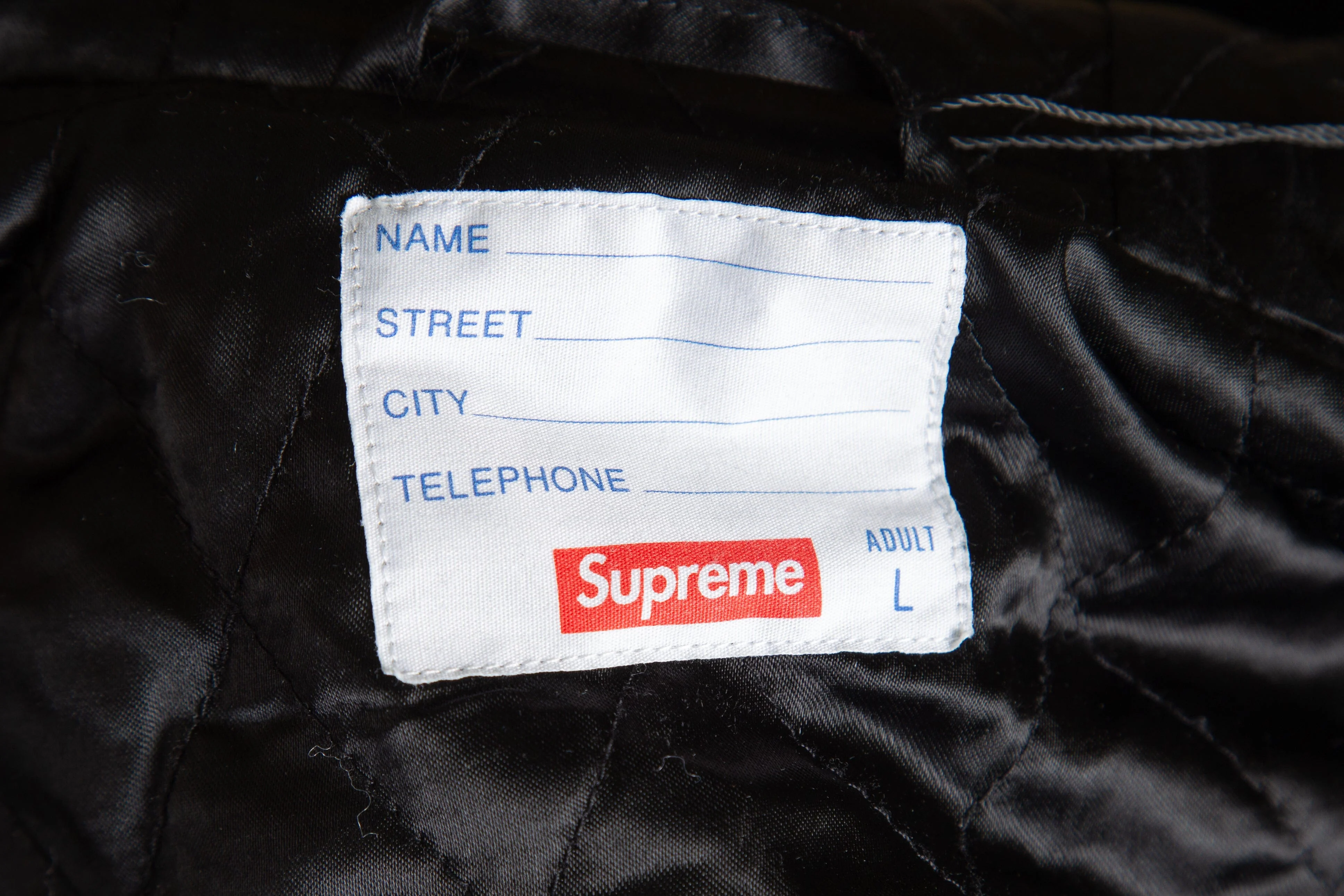 Supreme Black & Blue Varsity Jacket SZ L - Image 4