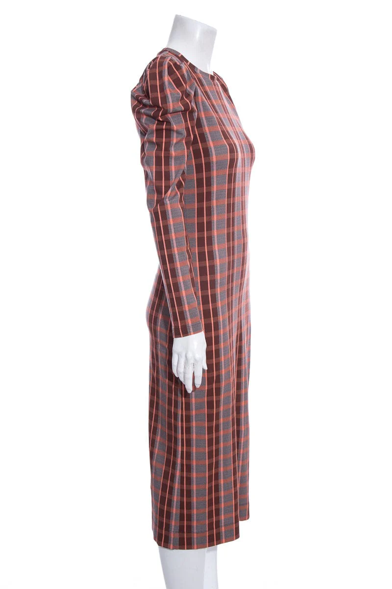 Tanya Taylor Orange Plaid Knit Dress SZ XS - Image 2