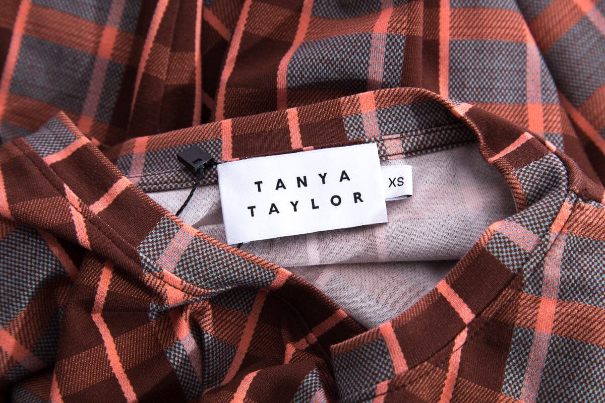 Tanya Taylor Orange Plaid Knit Dress SZ XS - Image 4