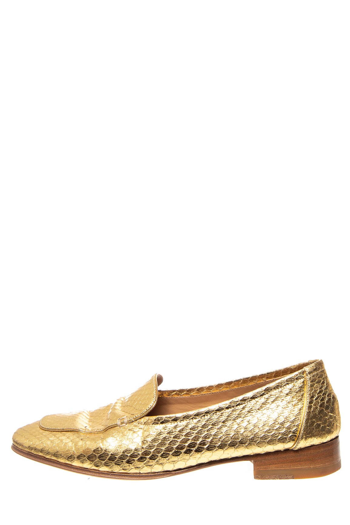 The Row Gold Metallic Embossed Loafers SZ 40