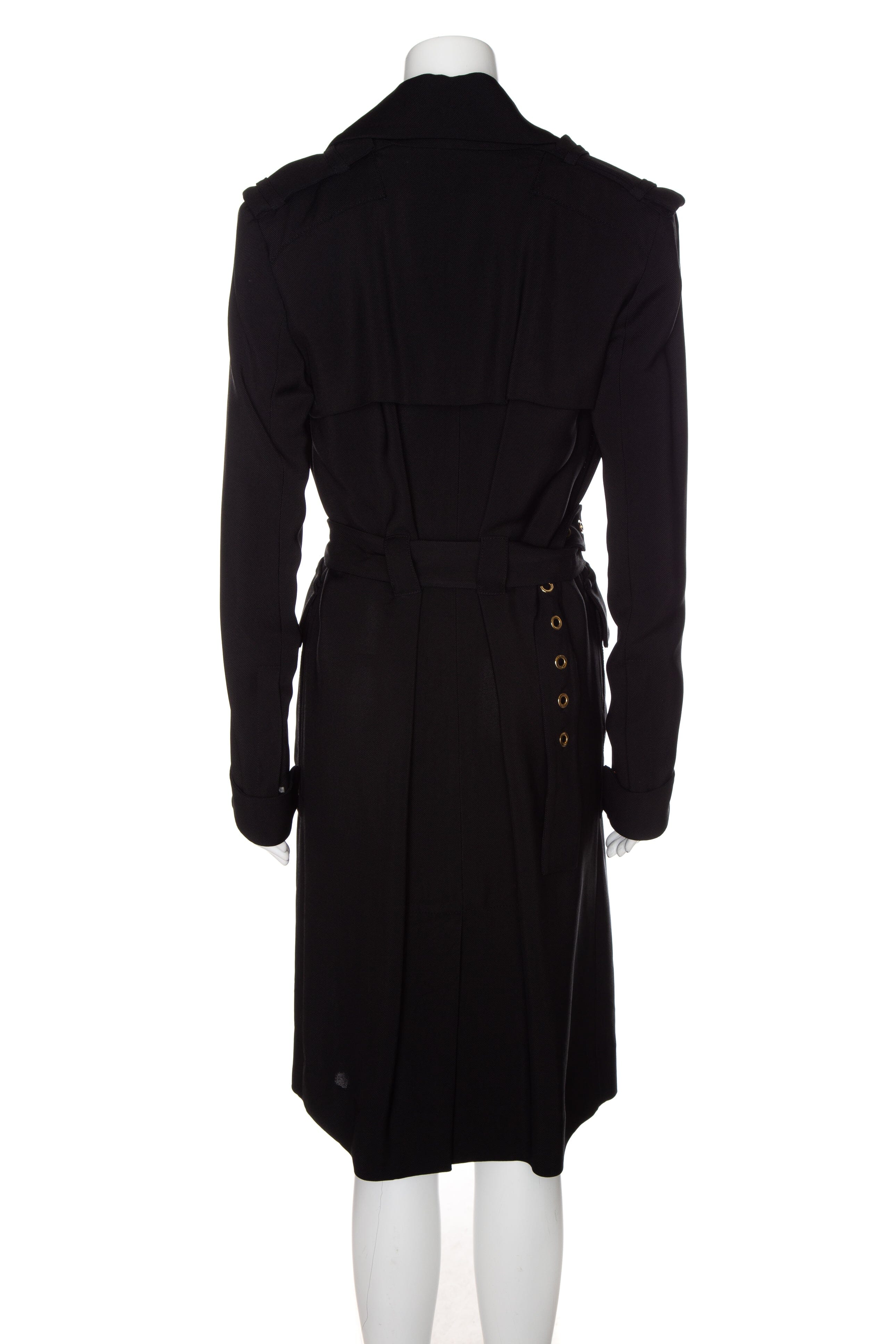 Tom Ford Black Long Belted Coat SZ 40 - Image 3