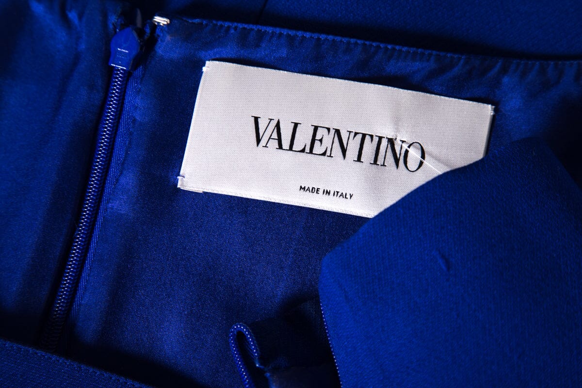 Valentino Blue Wool & Silk Blend Dress SZ 6 - Image 5