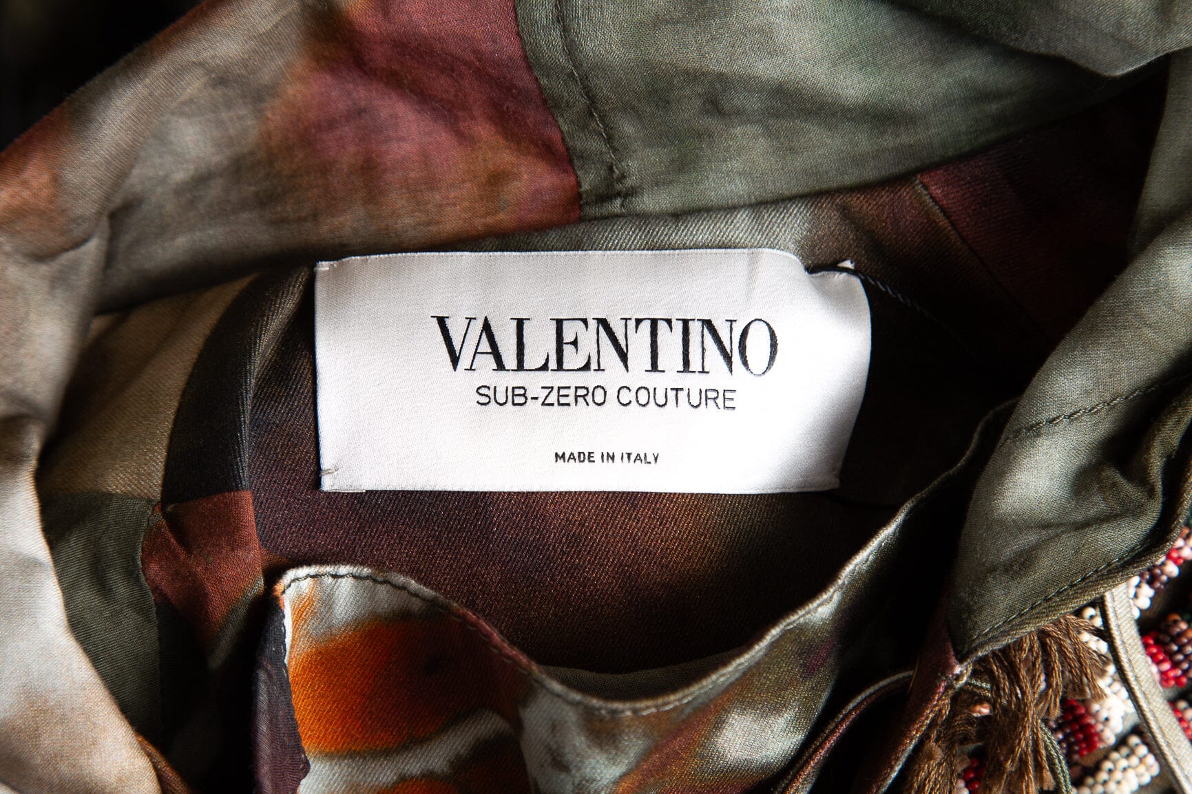 Valentino Green Tie-Dye Beaded Trim Jacket SZ 4 - Image 4