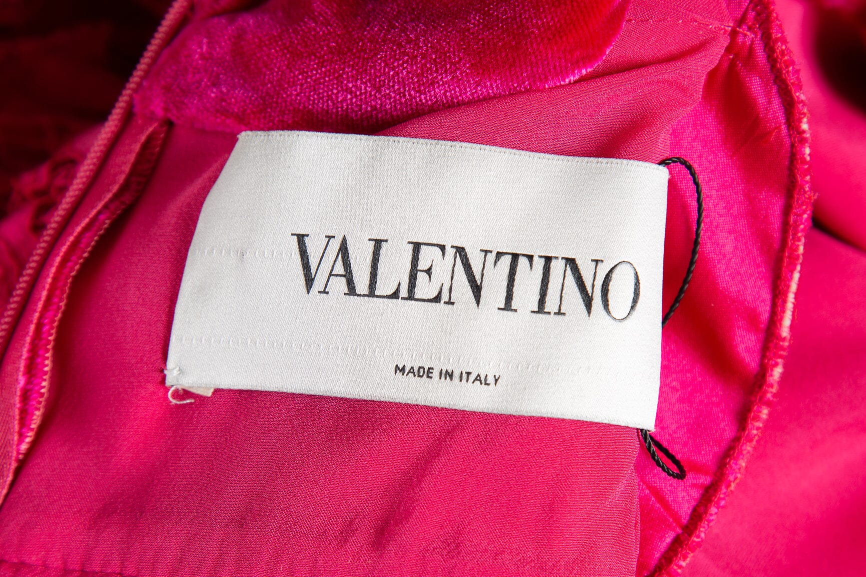 Valentino Hot Pink Lace & Velvet Dress SZ S - Image 4