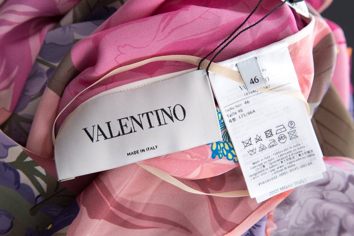 Valentino Multicolor Floral Shift Dress SZ 46 - Image 4