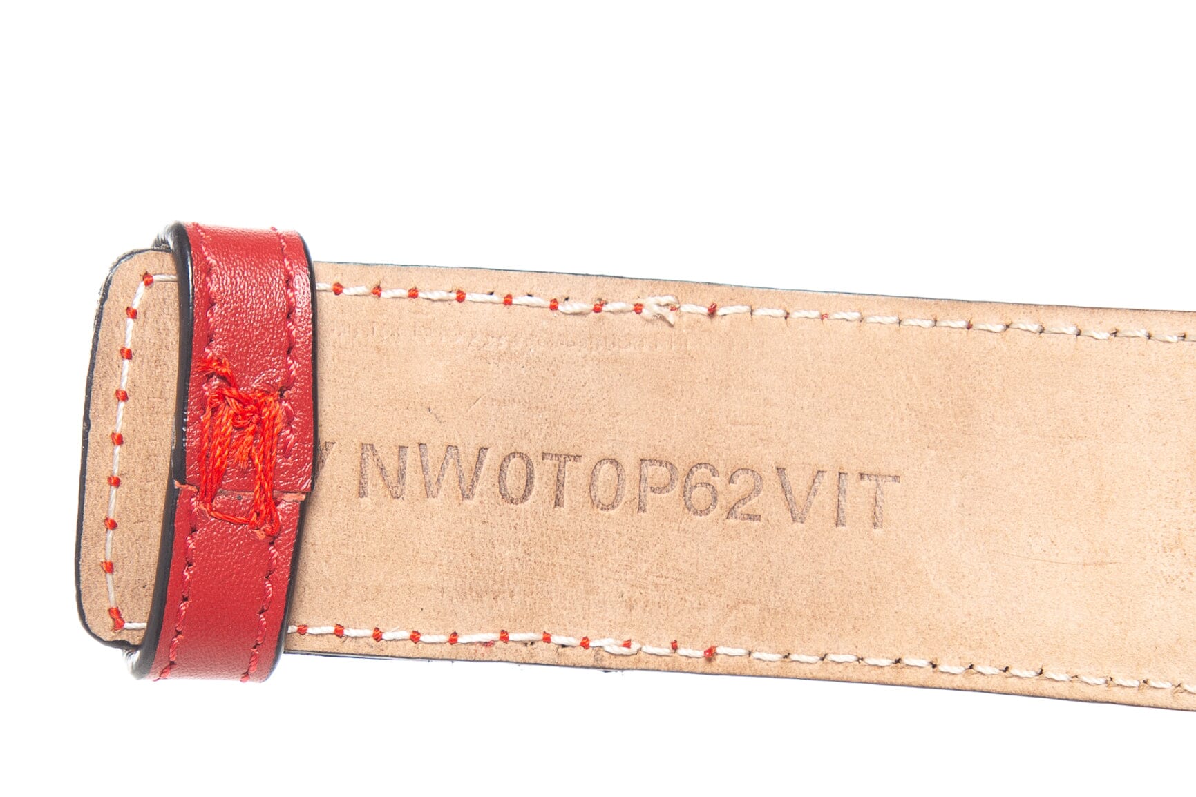 Valentino Red Leather Gold Stud Belt SZ 70/28 - Image 4