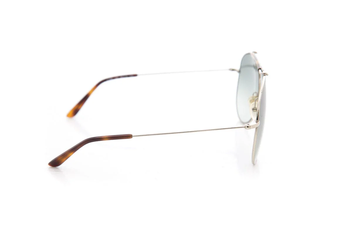 Valentino Silver & Turtle Shell Detail Aviator Sunglasses - Image 3