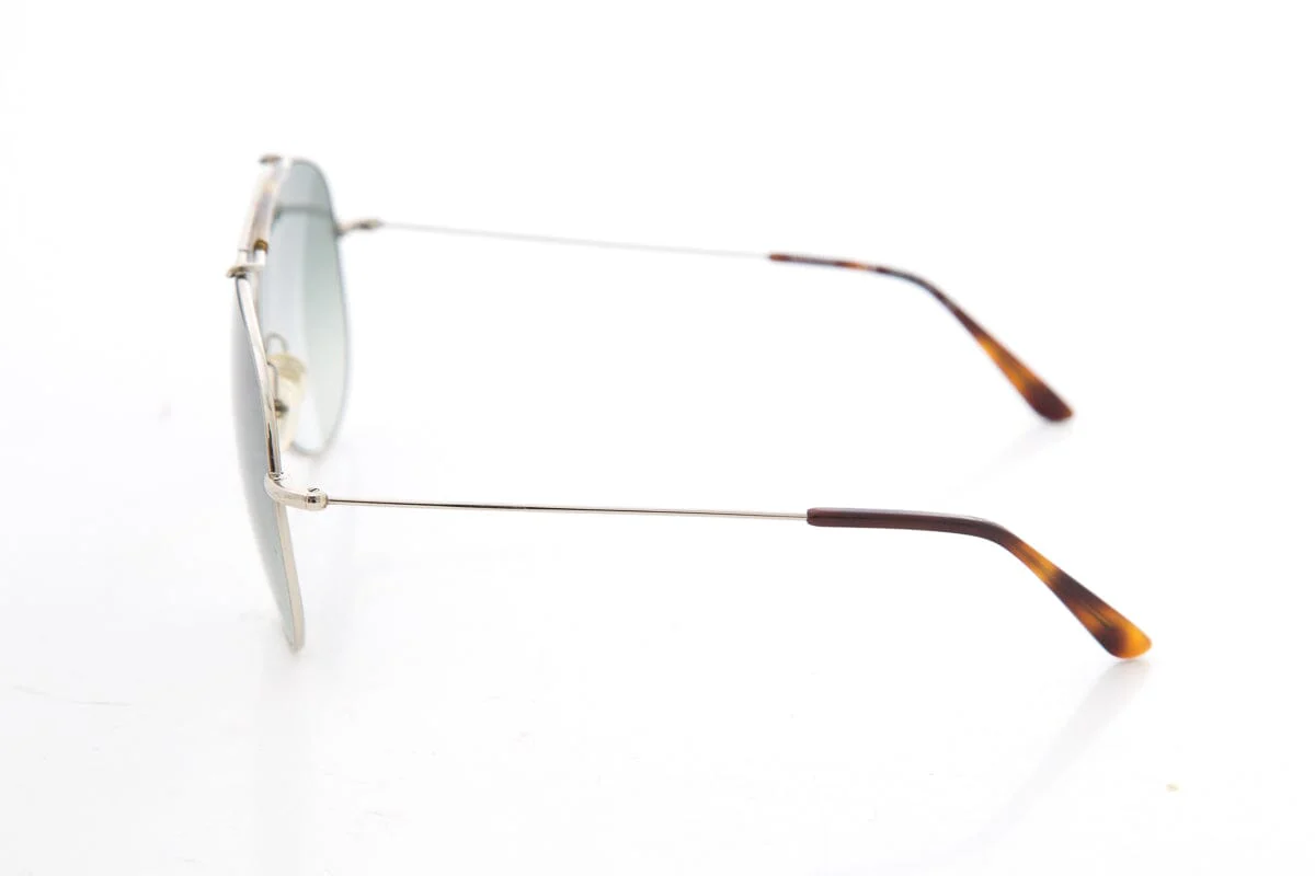 Valentino Silver & Turtle Shell Detail Aviator Sunglasses - Image 5