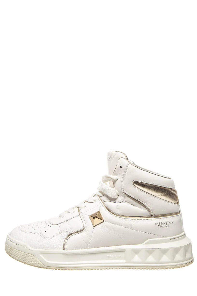 Valentino White Lace Up High Top Sneakers SZ 41