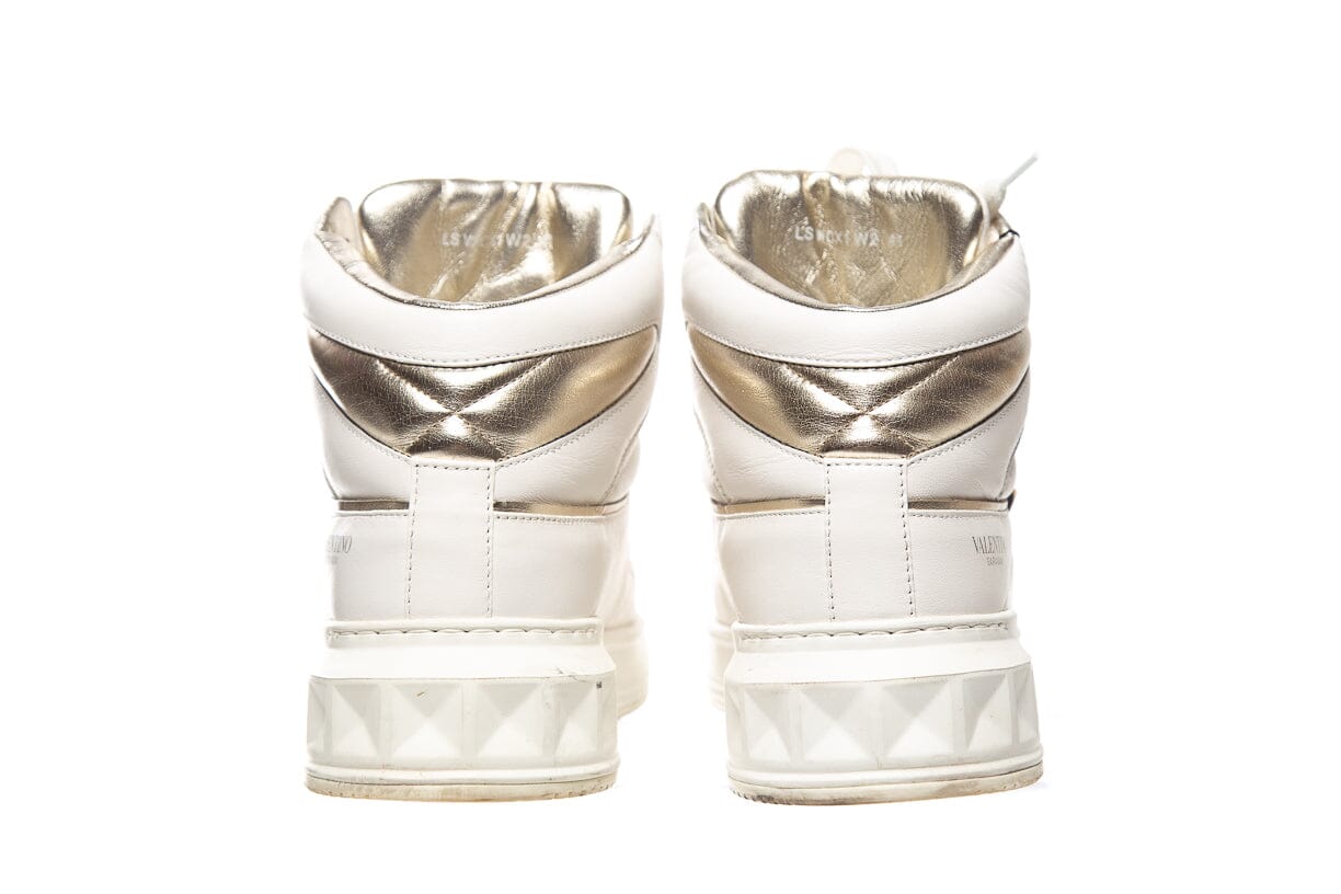 Valentino White Lace Up High Top Sneakers SZ 41 - Image 4