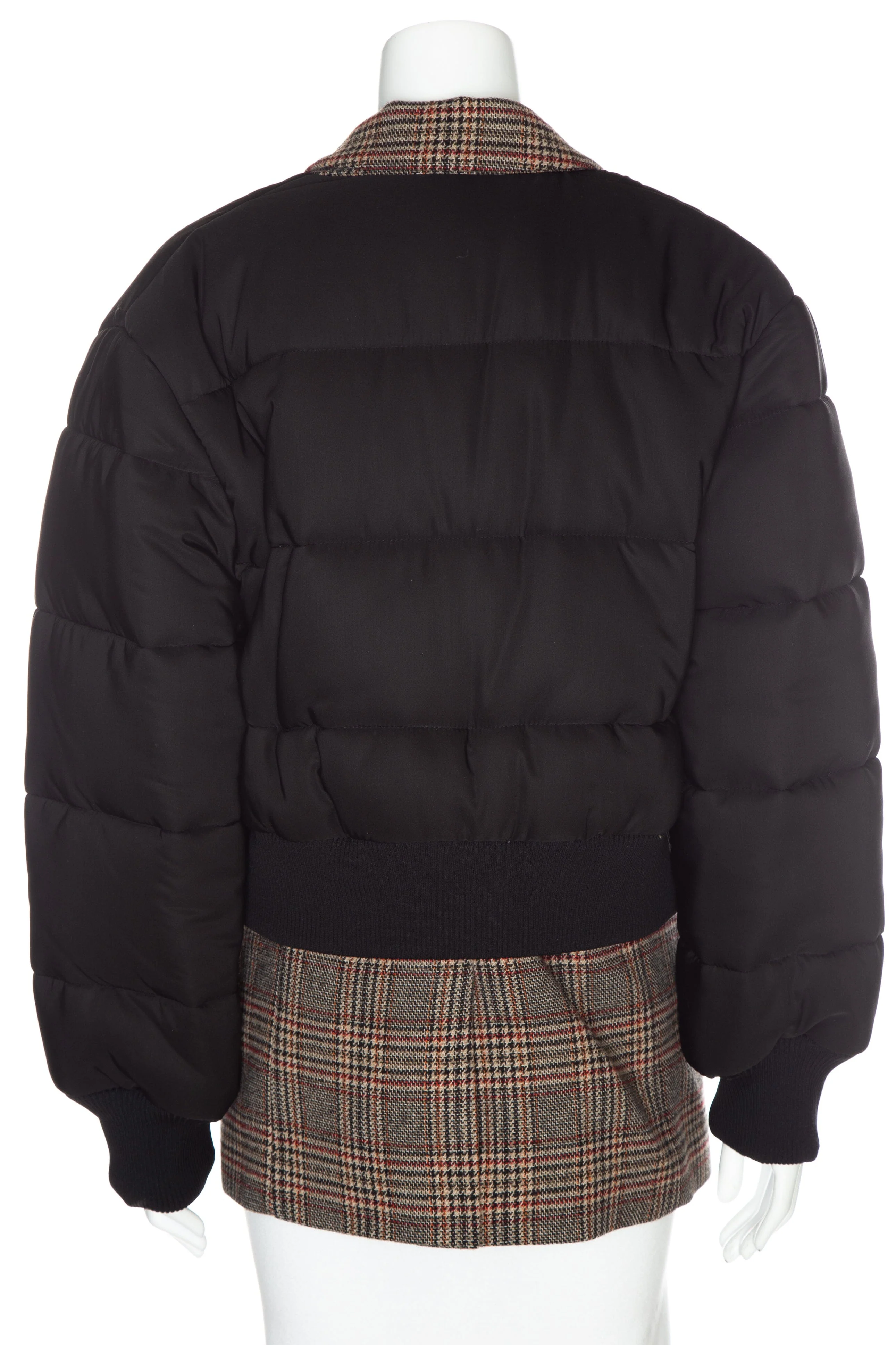 Veronica Beard Black Plaid Puffer and Blazer Style Coat SZ 12 - Image 3