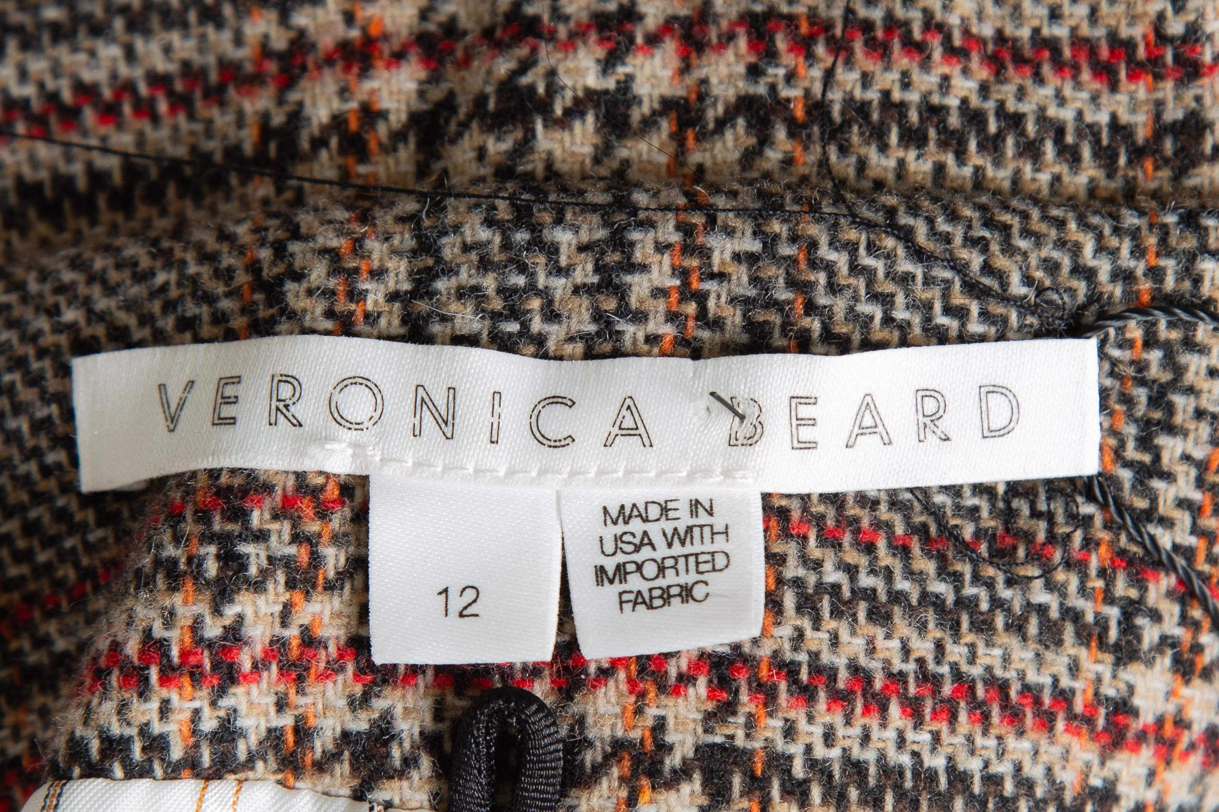 Veronica Beard Black Plaid Puffer and Blazer Style Coat SZ 12 - Image 4