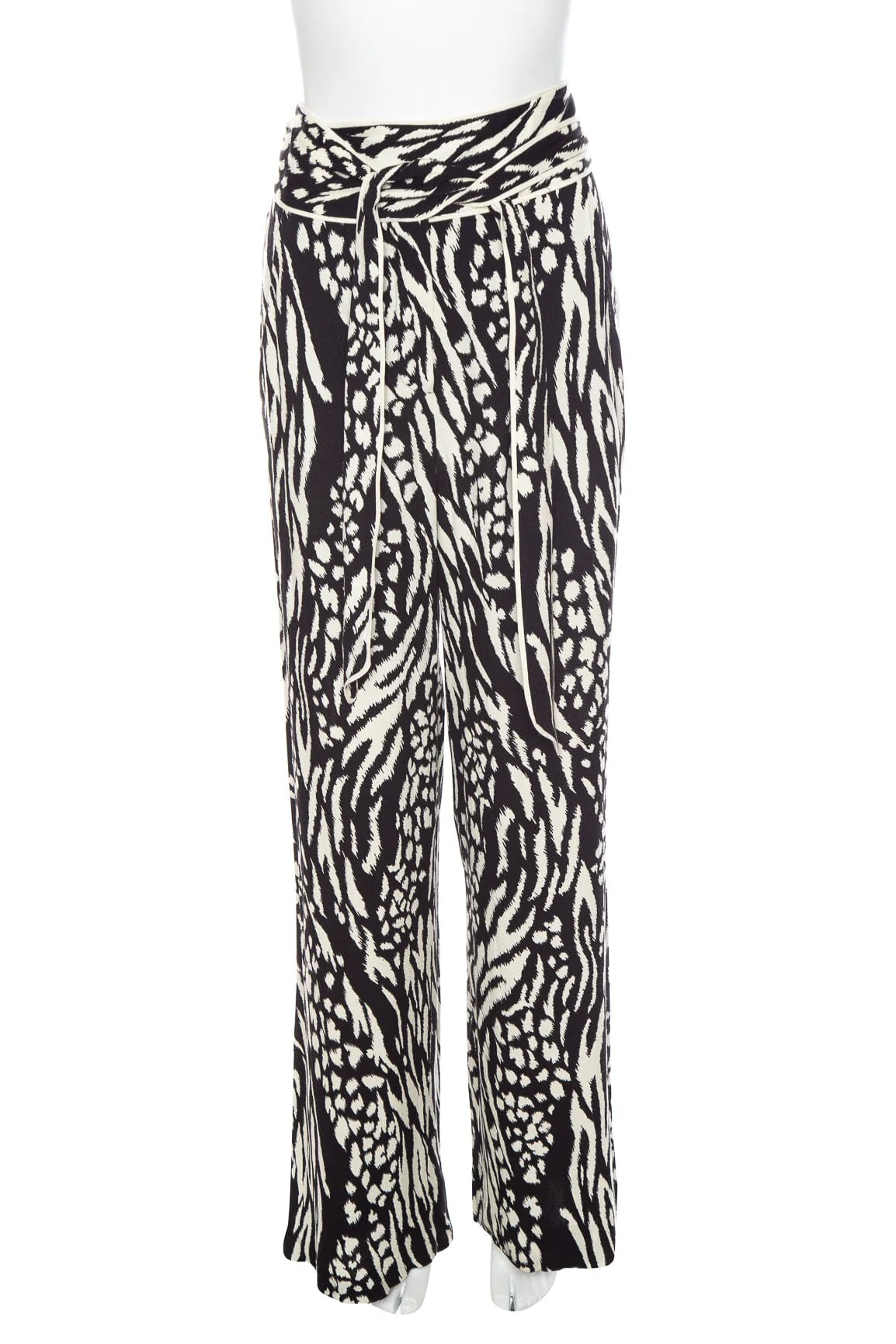 Veronica Beard Cream and Black Animal Print Pant SZ 2